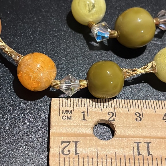 Vintage Double Strand Autumn Colors and Gold Accent Bead Necklace - Picture 13 of 16